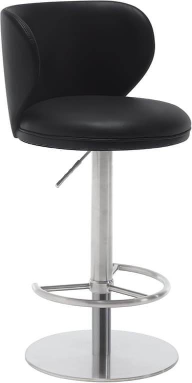 Bar Stools Adjustable Stainless Steel Swivel Barstool with Back and Footrest Leather Upholstered Bar Chairs for Home,Kitchen,Bar, Counter